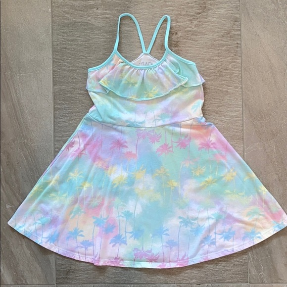 Children’s Place Tie-Dye Palm Tree Dress - Picture 1 of 4